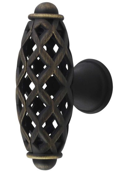 Tuscany Cabinet Knob - 13/16 inch x 1 7/16 inch in Antique Brushed Satin Brass.